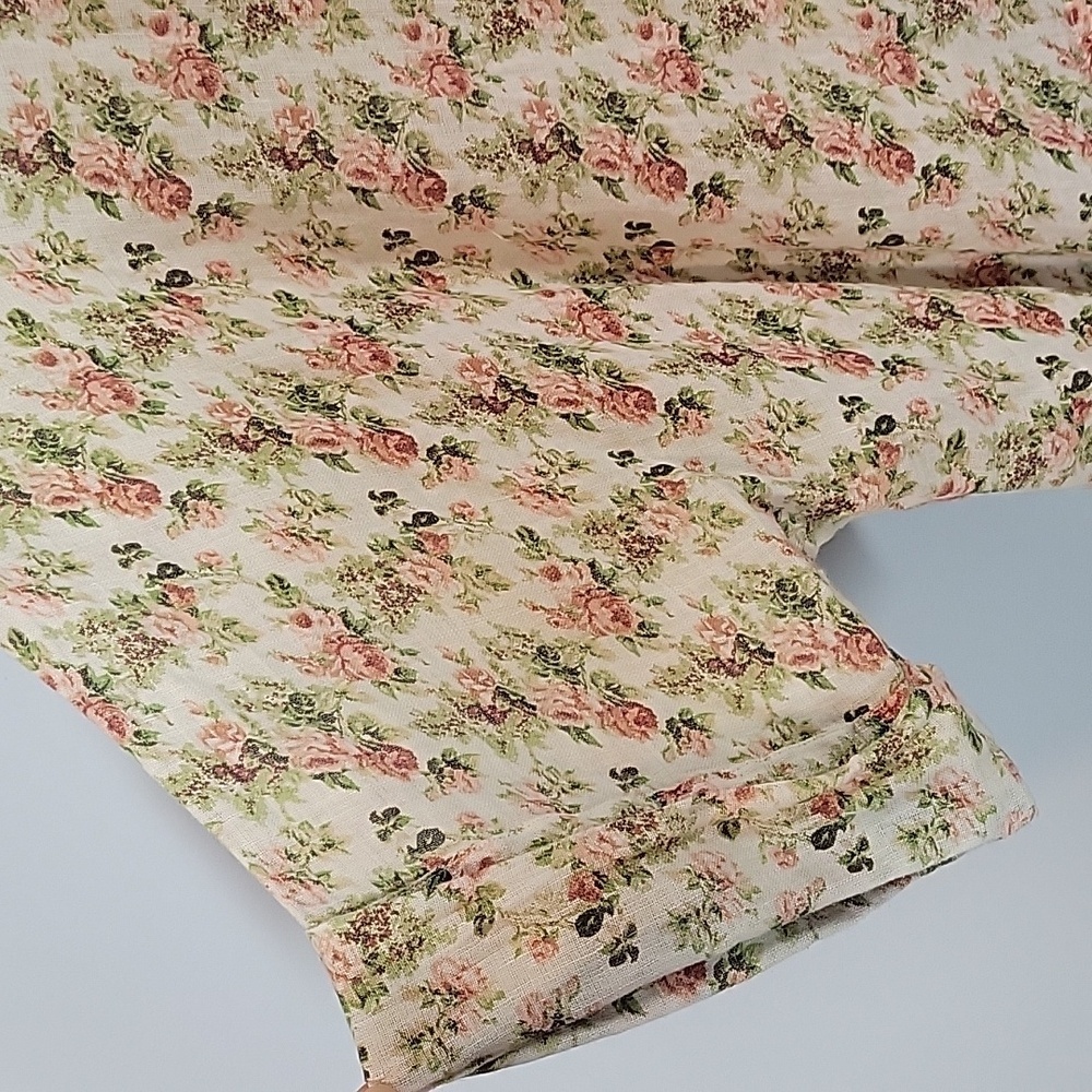 YUVITA floral cottagecore linen top size Large - Picture 3 of 7